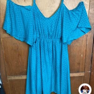 Torrid cold shouldered hanky hem dress